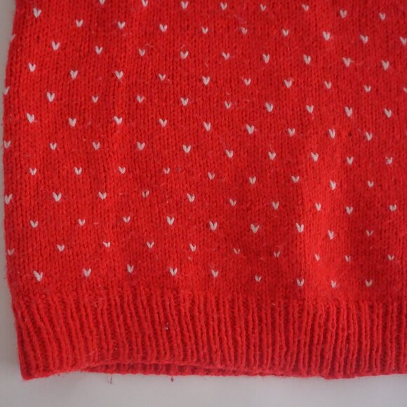 Handmade Red Knit with Black Scottish Terrier 100% Wool Mock Neck Sweater M - Picture 7 of 12
